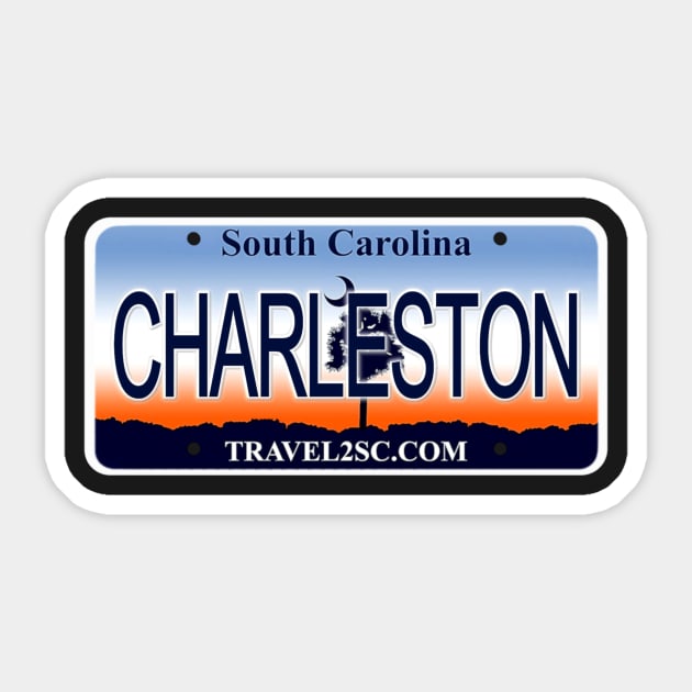 Charleston South Carolina License Plate Sticker by Mel's Designs